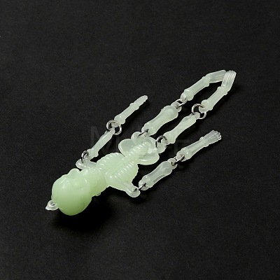 Halloween Luminous PVC Skeleton Pendants HJEW-B007-01-1