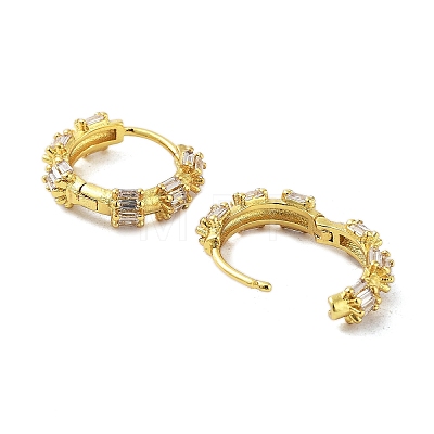 Rack Plating Brass Micro Pave Cubic Zirconia Hoop Earrings for Women EJEW-A038-06G-01-1