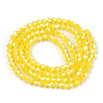 Opaque Solid Color Electroplate Glass Beads Strands EGLA-A039-P2mm-A05-1