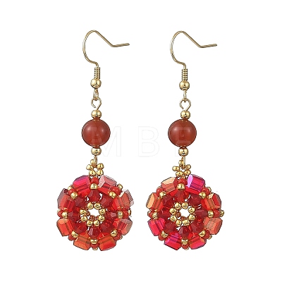 Glass Seed Beads Dangle Earrings EJEW-MZ00763-02-1