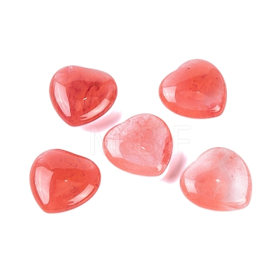 Synthetic Cherry Quartz Glass Healing Stones G-G020-01R-1