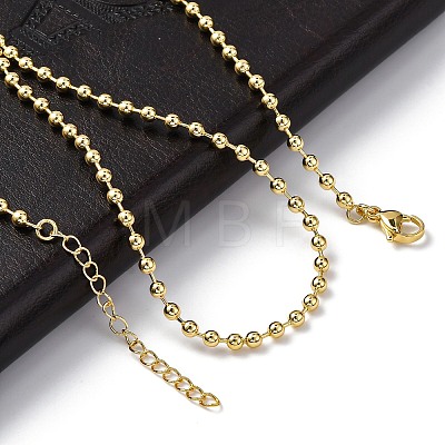 Rack Plating Brass Ball Chain Necklaces for Women NJEW-A035-03G-1