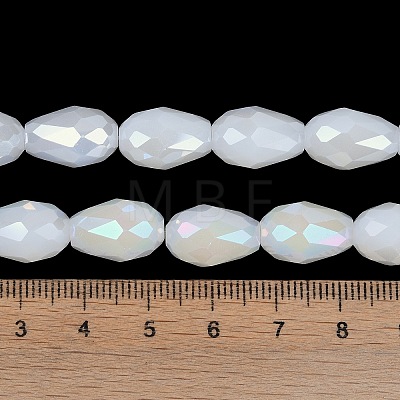 Opaque Solid Color Electroplate Glass Beads Strands LS-EGLA-N013-J8mm-B03-1