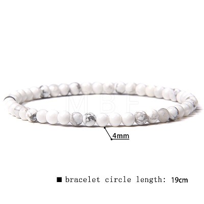 4mm Round Natural & Synthetic Mixed Gemstone Beads Bracelet for Men KG3069-M-1