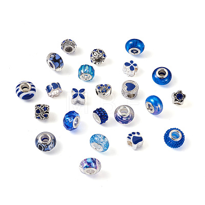 Cheriswelry 98Pcs Crackle Resin European Beads DIY-CW0001-14-1