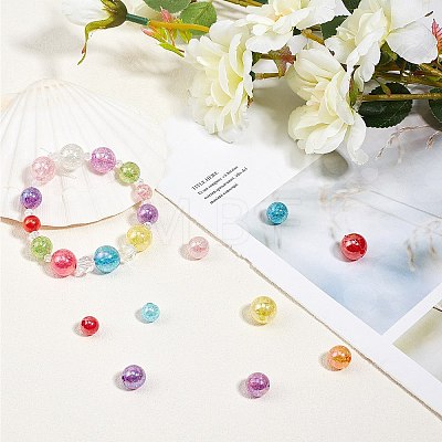 Bubblegum AB Color Transparent Crackle Acrylic Beads CACR-NB0001-02-1