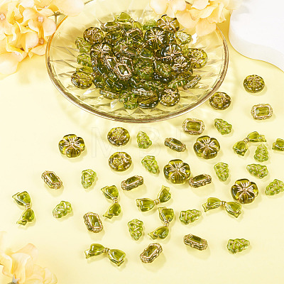 100G 110Pcs 5 Styles Transparent Acrylic Beads OACR-BT0001-08-1