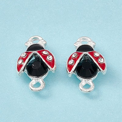 Alloy Jet Rhinestones Connector Charms FIND-A024-12S-1