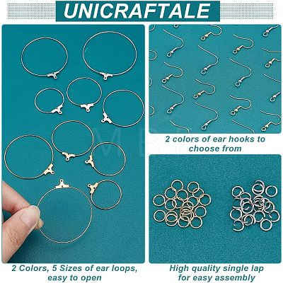 Unicraftale DIY Wire Wrap Ring Dangle Earring Making Kit DIY-UN0003-65-1