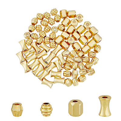 80Pcs 4 Style Brass Beads KK-DC0002-97-1