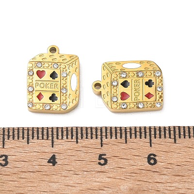 304 Stainless Steel Enamel Pendants STAS-B142-05G-1