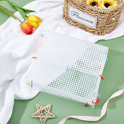 DIY Rectangle Plastic Mesh Sheet Sets DIY-WH0301-11-1