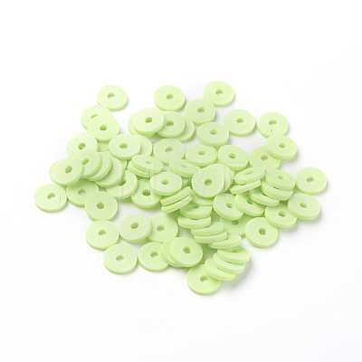 Flat Round Eco-Friendly Handmade Polymer Clay Beads CLAY-R067-6.0mm-24-1
