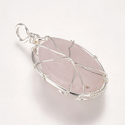 Natural Rose Quartz Pendants G-I205-A-01S-1