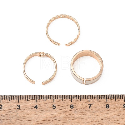 3Pcs Alloy Enamel Cuff Open Rings Set AL-CBAB7F6-01G-1