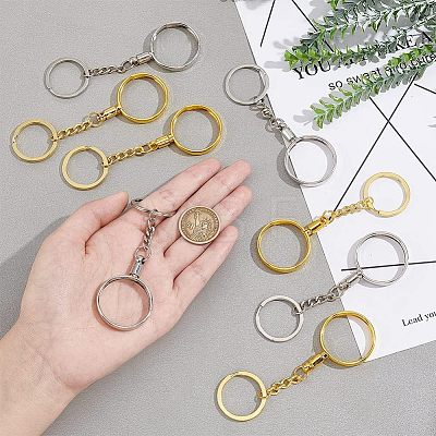  8Pcs 2 Colors Alloy Pendant Keychain FIND-NB0002-91-1