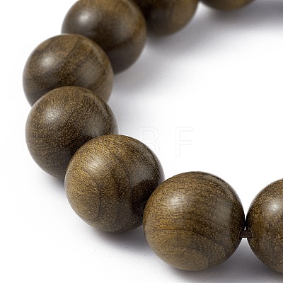 Natural Wood Round Round Beaded Stretch Bracelets BJEW-H566-06-1