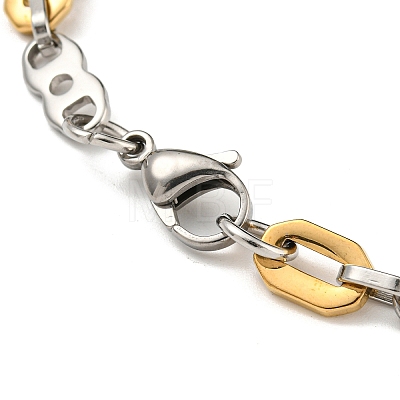 Two Tone 304 Stainless Steel Oval & Infinity Link Chain Bracelet BJEW-B078-13GP-1