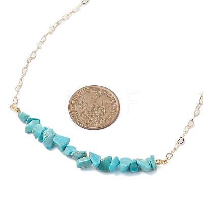 Synthetic Turquoise Chip Bib Necklaces NJEW-JN04950-02-1