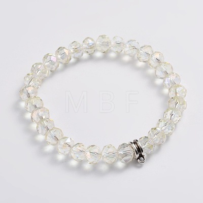 Electroplate Glass Beads Stretch Bracelets BJEW-JB02012-1