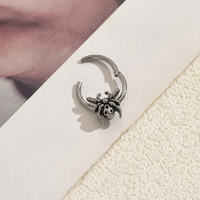 304 Stainless Steel Halloween Spider Hoop Nose Rings for Men Women AC7796-1