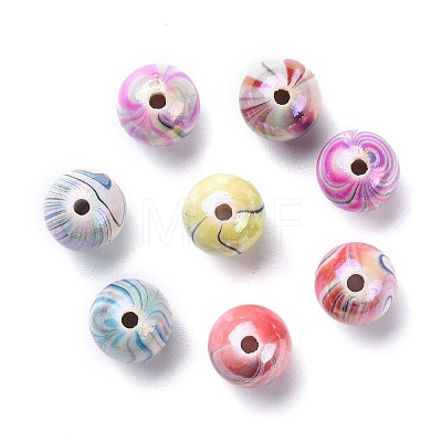 AB Color Wave Printed Acrylic Beads X-MACR-Q151A-M-1