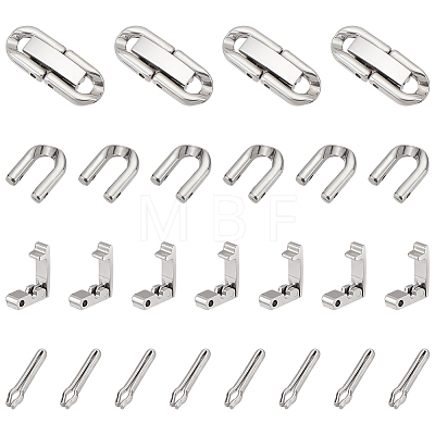 Unicraftale 10Pcs 304 Stainless Steel Fold Over Clasp STAS-UN0049-93-1