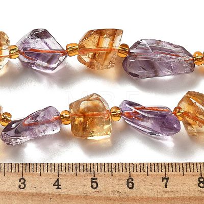 Natural Citrine & Amethyst Beads Strands G-H074-C01-03-1