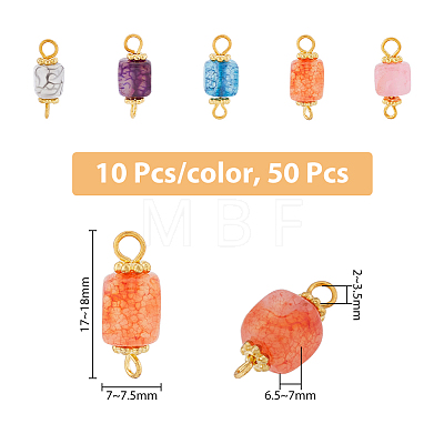 50Pcs 5 Colors Natural Agate Connector Charms FIND-DC0003-23-1