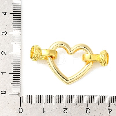 Heart Rack Plating Brass Fold Over Clasps KK-A225-17G-1