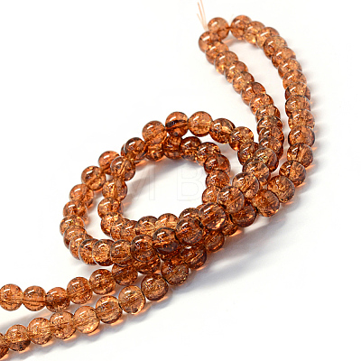 Baking Paint Transparent Crackle Glass Round Bead Strands DGLA-Q018-8mm-26-1