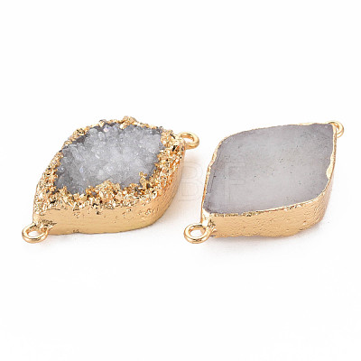 Natural Druzy Agate Connector Charms G-N326-117-1