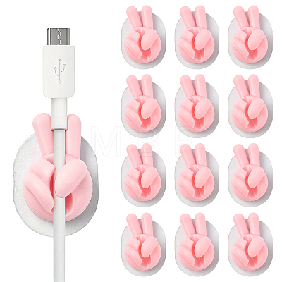 Yeah Gesture Thumb Shape Plastic Cable Organizer Clips PL-FZCA1FC-01C-1