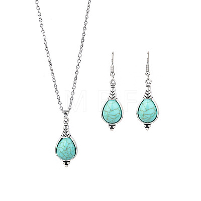 Alloy with Acrylic Pendant Necklace & Dangle Earrings WGBAAE5-02-1