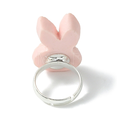 Bunny Resin Finger Ring RJEW-JR00638-03-1