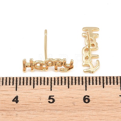 Brass Stud Earrings EJEW-P346-02C-G-1
