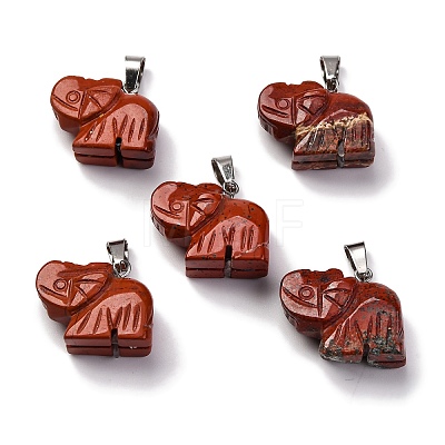 Natural Red Jasper Pendants G-B127-05P-07-1