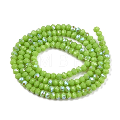 Electroplate Opaque Solid Color Glass Beads Strands EGLA-A044-P1mm-L30-1