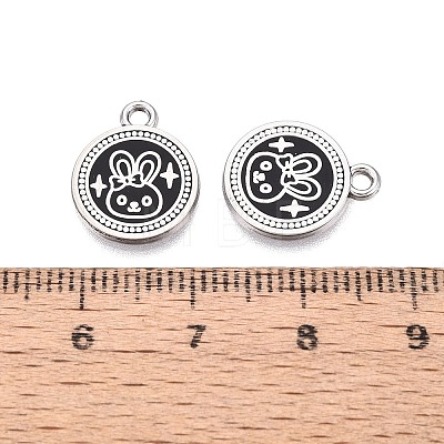 Rack Plating Alloy Enamel Pendants ENAM-N070-01C-01P-02-1