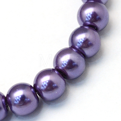 Baking Paint Pearlized Glass Pearl Round Bead Strands LS-HY-Q003-10mm-59-1