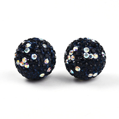 Polymer Clay Pave Rhinestone Beads RB-T018-01G-1