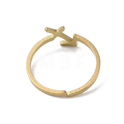 Real 18K Gold Plated 304 Stainless Steel Adjustable Finger Ring RJEW-L115-01G-12-1