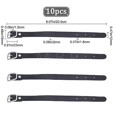 Cowhide Leather Watch Band Strap AJEW-WH0258-251C-1