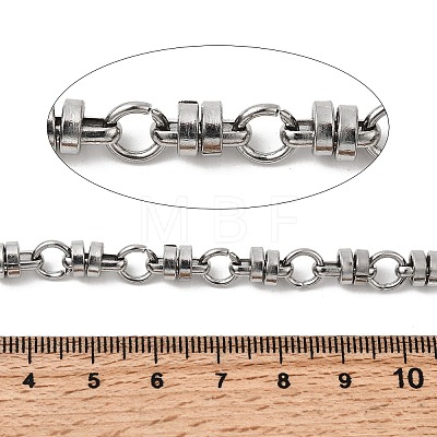 304 Stainless Steel Flat Round Link Chains CHS-K024-13P-1
