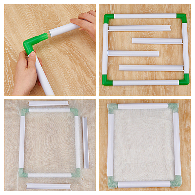 2Pcs 2 Styles Rectangle Plastic Embroidery Hoops TOOL-HS0001-01A-1