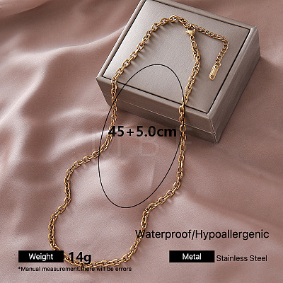 European 304 Stainless Steel Cable Chain Necklaces for Women OE0950-5-1