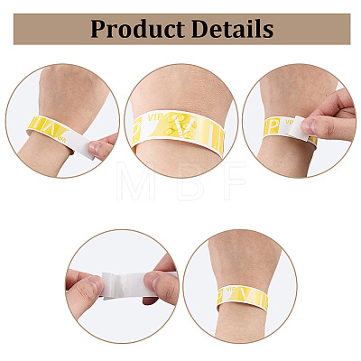 200Pcs 2 Colors VIP PP Plastic Waterproof Bracelets BJEW-SP0001-33-1