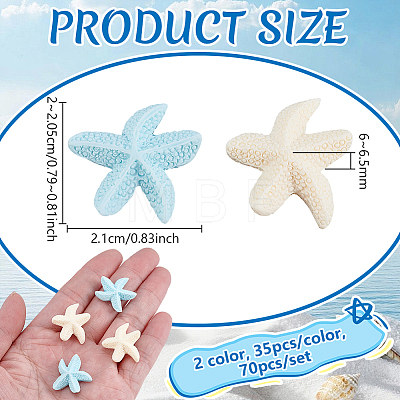 70Pcs 2 Colors Opaque Resin Cabochons RESI-PH0002-80-1