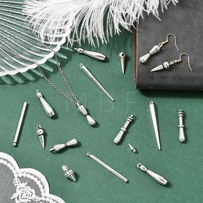 50Pcs 10 Styles Tibetan Style Alloy Charms FIND-CJ0006-06-1