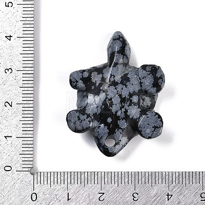 Natural Snowflake Obsidian Carved Pendants G-K383-16B-1